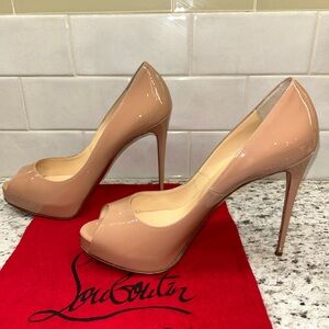 Christian Louboutin Beige Peep Toe Heels